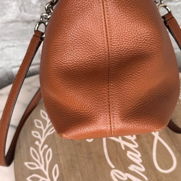 Authentic Coach Sophia Pebble Leather tote,cognac color, Pin mount coach logo ❤️ - Picture 8 of 11